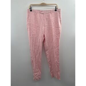 NWOT PA Dress Pant Women 32 Light Pink Zip Fly Button Preppy 100% Linen Pockets
